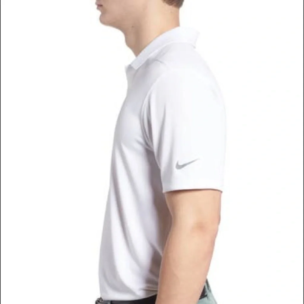 Nike Men's White Dri-Fit Victory Golf Polo, Size Large